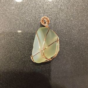 Wire Wrapped Sea Glass Pendant